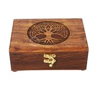 Rosewood Urne en bois faite à la main | Boîte à bijoux sculptée à la main pour homme et femme | Décoration d'intérieur | Boîte à souvenirs décorative | Rangement et organisateur (17,8 x 12,7 x 6,3 cm