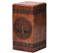 Rosewood Urne pour cendres humaines - Boîte en bois - Urne funéraire personnalisée pour cendres - Fabriquée à la main - Grande urne en bois de rose (K(12,7 x 7,6 cm) 06CU, bloc de palissandre 07