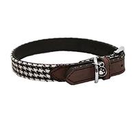 Rosewood Wag 'n' Walk Collier pour Chiens Designer Tendance Pied de Poule Marron 40,5 à 51 cm