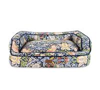 Rosewood X Morris & Co. Canapé-lit pour Chien Motif Voleur de Fraises Bleu foncé Grand lit épais rembourré Base antidérapante Lavable Imprimé William Morris