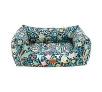 Rosewood x Morris & Co. Golden Lily Lit carré pour Chien - Lit réversible de Luxe avec imprimé Floral emblématique William Morris, Coussin Doux Lavable, côtés rembourrés - Motif Patrimoine élégant