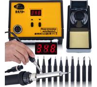 Rosfix 937D+ Station de soudage 60 W avec écran LCD, ESD-Safe & 10 pannes LONG-LIFE 900M - Précision professionnelle