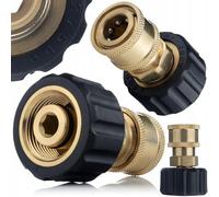 Rosfix Adaptateur M22 Femelle 14 mm vers Raccord Rapide 3/8" - Laiton Anticorrosion | Haute Résistance | compatible avec nettoyeur haute pression Kärcher sans Easy!Lock