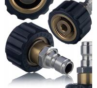 Rosfix Adaptateur M22x1,5 Femelle vers Raccord Rapide 3/8" - Laiton Acier Anticorrosion | Haute Pression | compatible avec nettoyeur haute pression Kärcher HD HDS