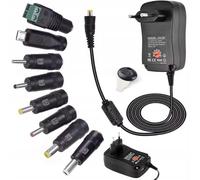 Rosfix Bloc d'alimentation universel 30 W 3-12 V 1,2 A 8 fiches avec LED Micro USB EU