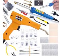 Rosfix Blue Kong RBK120W - Poste à souder plastique 120W avec réglage de la température 200-600°C | Comprend pince, filet, pannes à souder, mallette, 800 pinces | Kit de réparation pour plastique