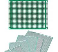 Rosfix carte prototype double face 60 × 80 mm | Carte perforée universelle THT | Vert | trame de 2,54 mm