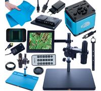 Rosfix Earth PRO Kit microscope 7-45x + caméra 4K Aquarius PRO 8,29MP HDMI/USB-C | Tapis en silicone 380x260 mm | Support & écran 8" | Solution professionnelle pour