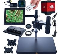 Rosfix Earth Pro MCEP-0.5X-PZRR - Microscope numérique à bras pivotant | Zoom 7x-45x | Caméra Draco RED PRO | Écran 8" + Lumière annulaire LED | Monture C | Pla