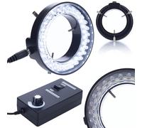 Rosfix Eclairage Microscope 56xLED - Anneau Lumineux Réglable 60-95 mm | Intensité Variable | Lumière Froide Homogène | Pour Microscope Stéréo et Numérique | Accessoire Laboratoire