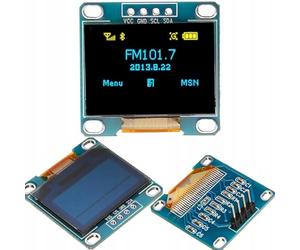 Rosfix Écran OLED 0,96" 128x64 I2C - Affichage Bleu Haute Définition | Contrôleur SSD1306 | 3-5V, 0,08W | Compatible Arduino Raspberry Pi | Module Afficheur