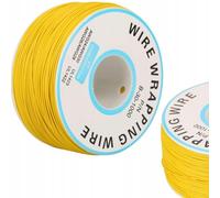 Rosfix Fil de Câblage Kynar AWG30 0,25mm Jaune - 200m | Cuivre Étamé, Ø0,6mm avec Isolation PVC | 300V, -60°C à 105°C | Pour Électronique | Fil Électrique Faible Tension