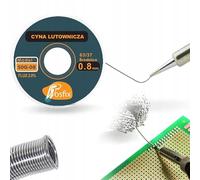 Rosfix Fil de Soudure Sn63Pb37 0,8mm - Alliage 63% Étain 37% Plomb | Flux 2% | Température 183-190°C | Pour Électronique LED | Bobine 50g | Fil à Souder Professionnel