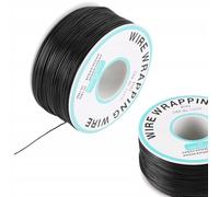 Rosfix Fil Électrique Kynar 0,25 mm Noir 200 m - Cuivre Étainé, AWG 30, Ø 0,6 mm | Isolation PVC | 300 V, -60 à 105°C | Pour Projets Électroniques | Câble Basse Tension