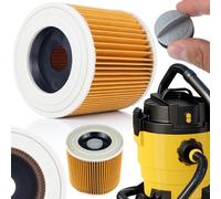 Filtre Lavable de Remplacement - Polyester Haute Qualité | Ø12,3x11,5 cm | Compatible avec Aspirateur Kärcher MV2-WD3