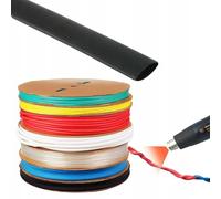 Rosfix Gaine Thermorétractable 5mm 1m - Rapport 2:1, Noir | Isolation Électrique, Étanchéité, Anti-UV | Temp. -30~125°C | Accessoire pour Câblage et Électronique