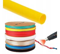 Rosfix Gaine Thermorétractable Jaune 8mm 1m - Rapport 2:1, Isolation Étanche | Résistante UV, 1000V, -30~125°C | Pour Électronique, Auto, Bricolage | Accessoire Électrique