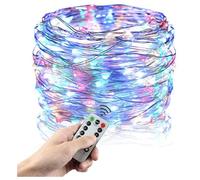 Rosfix Guirlande LED 50x Multicolore 5m - USB avec Télécommande | 8 Modes, Fil Cuivré Flexible, Angle 360° | Pour Noël, Mariage, Intérieur Extérieur | Décoration Lumineuse