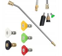 Rosfix Kit de buses + lance + pulvérisateur à mousse - 5 buses de pulvérisation 0-60° avec raccord rapide 1/4" | 250 bar, 60 °C | pour nettoyeur haute pression Rosfix, Lavor, Parkside | Accessoires de