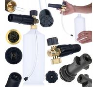 Rosfix Kit de pulvérisateur à mousse S0401 1000 ml, buse de 1,23 mm, raccord G1/4", adaptateur pour Kärcher K Bayonet, 220 bar, 60 °C, accessoires pour nettoyeur haute pression