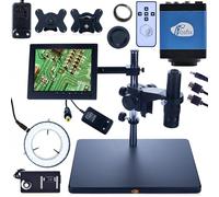 Rosfix Kit Earth Pro MCEP-0.5X - Microscope stéréo numérique avec zoom 7-45x | Écran 8" - Éclairage 56 x LED - Caméra à monture C - Pour laboratoire, industrie, électronique - Système de microscope