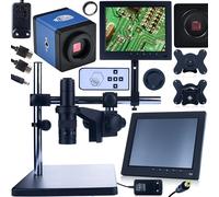 Rosfix Kit Earth Pro MCEP-0.5X-PZRR Microscope numérique avec écran de 8", support et caméra, zoom 7-45x, monture en C, pour électronique, laboratoire, industrie, système de microscope stéréo