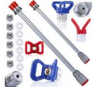 Rosfix Kit lance de pulvérisation 30 cm + 50 cm - Filetage 7/8" | Pression 290 bar | Avec protection de buse, joint & insert RAC V | Accessoires pour pulvérisateur de peinture | Acier inoxydable