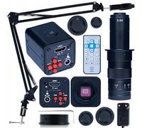 Rosfix Kit Norma Black Pro - Microscope numérique avec objectif C-Mount 180x et bras réglable | HDMI 1080P, 16MP, photo 4K | Pour laboratoire, industrie, éducation | Accessoires de microscope