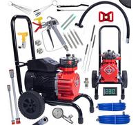 Rosfix Kit Red Strong Storm 1100 RSS05 - Pulvérisateur de Peinture Airless 3500W 22MPa 18L/min | Affichage LCD, Pompe Inox | Pour Murs Bois, Acier | Accessoires de Peinture