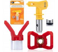 Rosfix Kit Ultra Spray 513 - Buse de pulvérisation avec protection de buse pour pulvérisateur de peinture | Filetage 7/8" | Largeur de pulvérisation 25 cm | Pour apprêts, uréthane, époxy | Accessoires