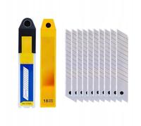 Rosfix Set Lames de Rechange 18mm - Acier Haute Qualité, 100x18x0,5mm | Ultra Tranchantes | Pour Cutter Universel | Accessoire de Découpe Tapissier 10 Pièces
