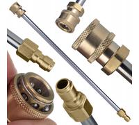 Rosfix Lance haute pression 1/4" 29 cm - Droite | Quick-Connect & Baïonnette | 250 bar | Pour Parkside, Lavor, Rosfix | Buse en laiton 040