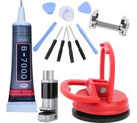 Rosfix LCD Kit de réparation 4en1 : Tendeur d'écran + 10en1 kit d'outils GSM + B-7000 colle 15ml + ventouse 55mm