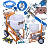 Rosfix Machine à Projeter MaxStream18 - 1800W, 12L/min, Cuve 28L | Pompe à Vis, Pistolet Laiton | Pour Enduits, Mortiers, Chapes | Matériel de Projection Professionnel