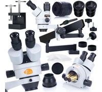 Rosfix Microscope Stéréoscopique Trinoculaire Neptune Pro MSNP-T-WDMS1 – Zoom 7x-45x Extensible 3,5x-270x | Bras Articulé 770 mm | Simul-Focal | Pour Électronique et Bijouterie