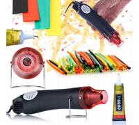 Rosfix Mini appareil à air chaud 300W + colle T-8000 15ml + 164x kit de gaines thermorétractables | Kit de précision pour l'électronique, le bricolage & la réparation