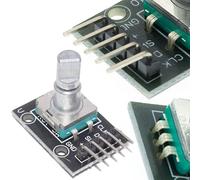 Rosfix Module Encodeur Rotatif avec Bouton - 360°, 20 Impulsions/Tour | Pas 2,54 mm | 26x19 mm | Pour Arduino, Robotique, Automatisation | Composant Électronique