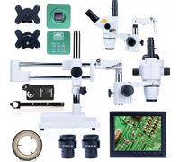 Rosfix Moon Pro 4K HDMI-USB Kit microscope | Trinoculaire 6,7-45x zoom | Caméra Scutum Green 16MP | Écran 8" & éclairage annulaire LED