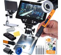 Set Microscope Numérique NanoZoom AX1200 Pro - Écran LCD 7"" Zoom 1200x 12MP Fer à Souder 80W 180-500°C