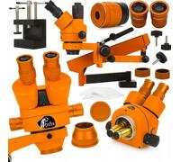 Rosfix Neptune Pro MSNP-T-WDMS3-O - Microscope stéréo trinoculaire 7-45× | Optique Greenough | Tête rotative 360° | C-Mount | Orange PRO Series