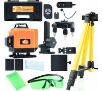 Rosfix Orange Tiger 12 line ROT12L laser spirit level in kit case + 43-120cm tripod for laser level + laser safety goggles + Green target plate
