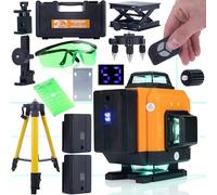Rosfix Orange Tiger ROT16L - Niveau laser à 16 lignes 360° | Auto-nivelant IP54 -20 °C à +50 °C + tableau cible, lunettes de protection vertes et trépied 43-120 cm | Outil de mesure professionnel