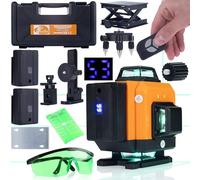Rosfix Orange Tiger ROT16L - Nivelateur laser à 16 lignes - Auto-nivelant - IP54 - Portée jusqu'à 25 m - Avec tableau cible et lunettes de protection vertes - Outil laser précis pour construction et