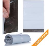 Rosfix Pochettes d'expédition blanches 150×230 mm - 100 pièces | Pack film LDPE avec fermeture autocollante | Imperméable & opaque