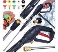 Rosfix Pro Clean Gun PCG1 Set - Pistolet haute pression M22x1,5 avec lance & 5 buses de pulvérisation | 4000 PSI | Compatible avec Kärcher, Bosch, Kränzle