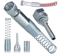 Rosfix Raccord Tuyau Peinture 1/4" - Acier Inoxydable Renforcé | Protection Anti-Usure avec Ressorts | Pour Tuyaux de Pulvérisation | Accessoire de Peinture