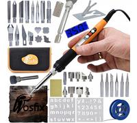 Rosfix Rosfix Kit Fer à Souder de Précision Orange Rottweiler OR60W Série Électrique S + 30 Pièces de cuisson du Bois + Organisateur (Trousse à crayons) 265x140x50mm