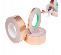 Rosfix Ruban Cuivre Conducteur 50mm x 20m - Adhésif Double Face | Épaisseur 0,05mm | Blindage EMI, DIY, Vitrail, Jardinage | Accessoire Électronique Polyvalent