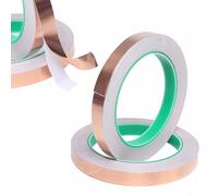 Rosfix Ruban Cuivre Conducteur 5mm x 50m - Adhésif Double Face | Épaisseur 0,05mm | Pour Vitrail, DIY, Blindage EMI, Jardinage | Accessoire Électronique Polyvalent