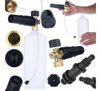 Rosfix S0401 Kit pulvérisateur à mousse 1000 ml + adaptateur - Buse G1/4" F 1,23 mm | 220 bar, 60 °C | pour Nilfisk, Stihl, Husqvarna | Accessoires pour nettoyeur haute pression